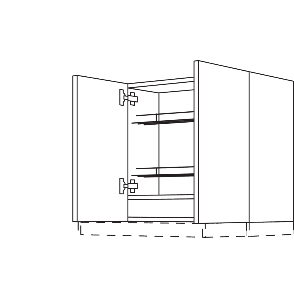 Wandschrank für Flachschirm-
Dunsthauben
