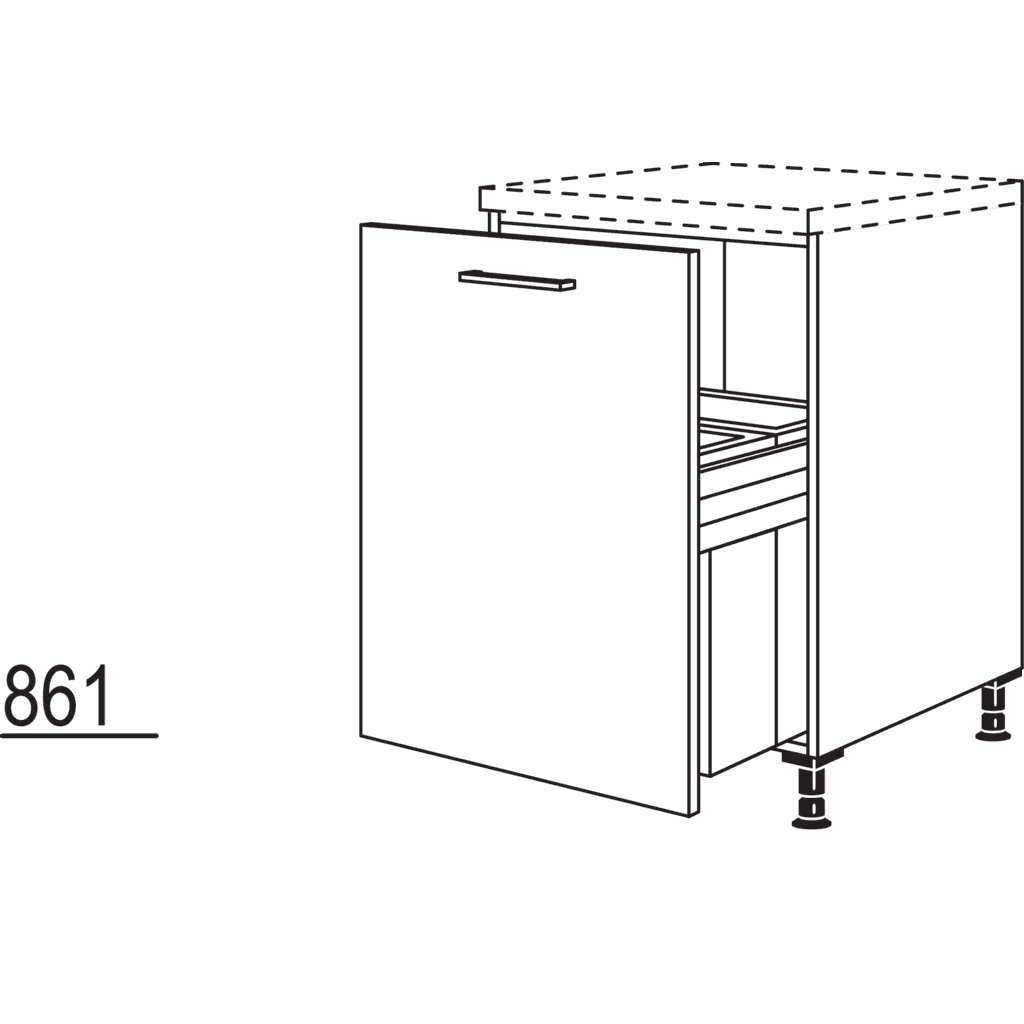 Maxi-Unterschrank mit
Mülltrennsystem Euro-Cargo