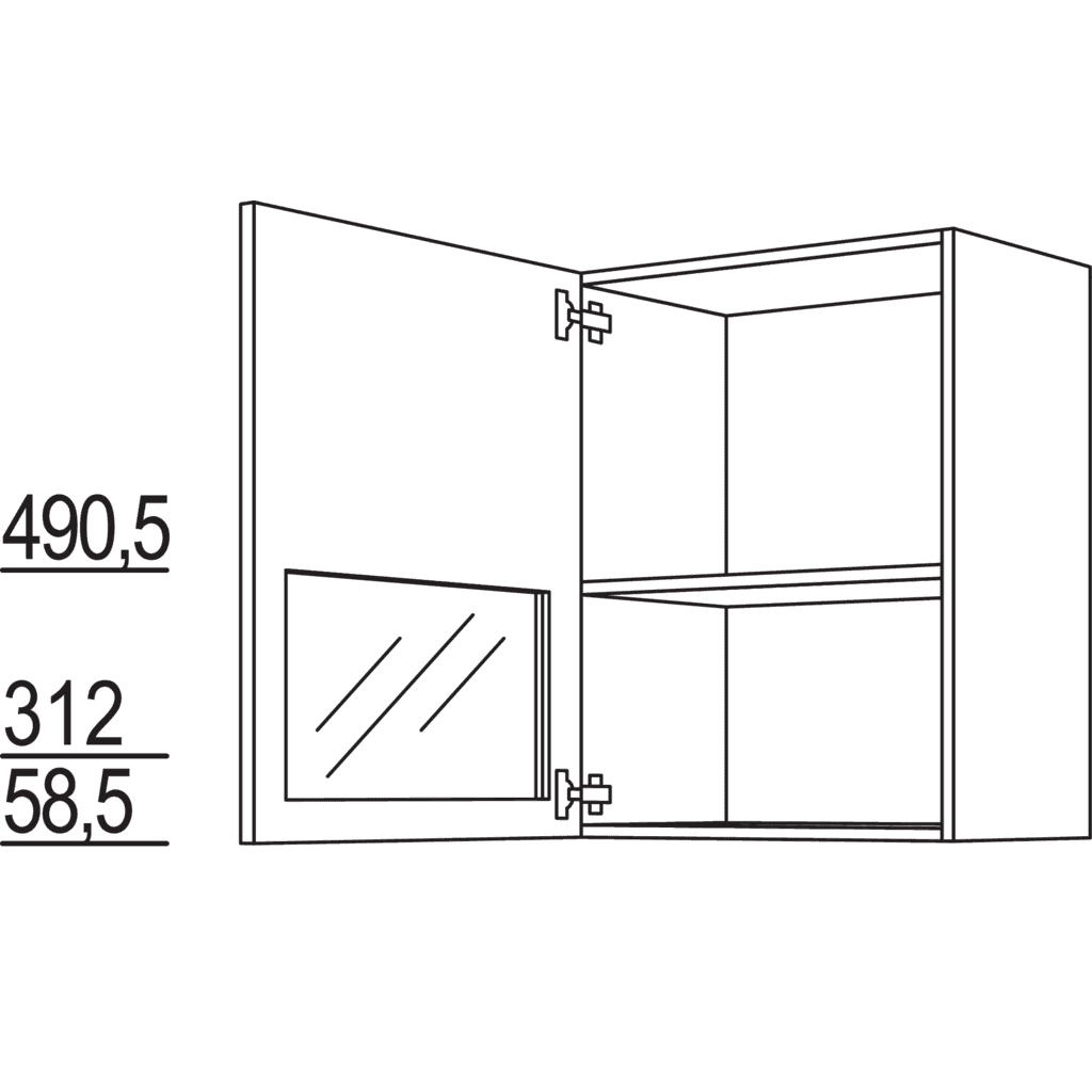 Wandschrank Ambia mit
Glasrahmentür