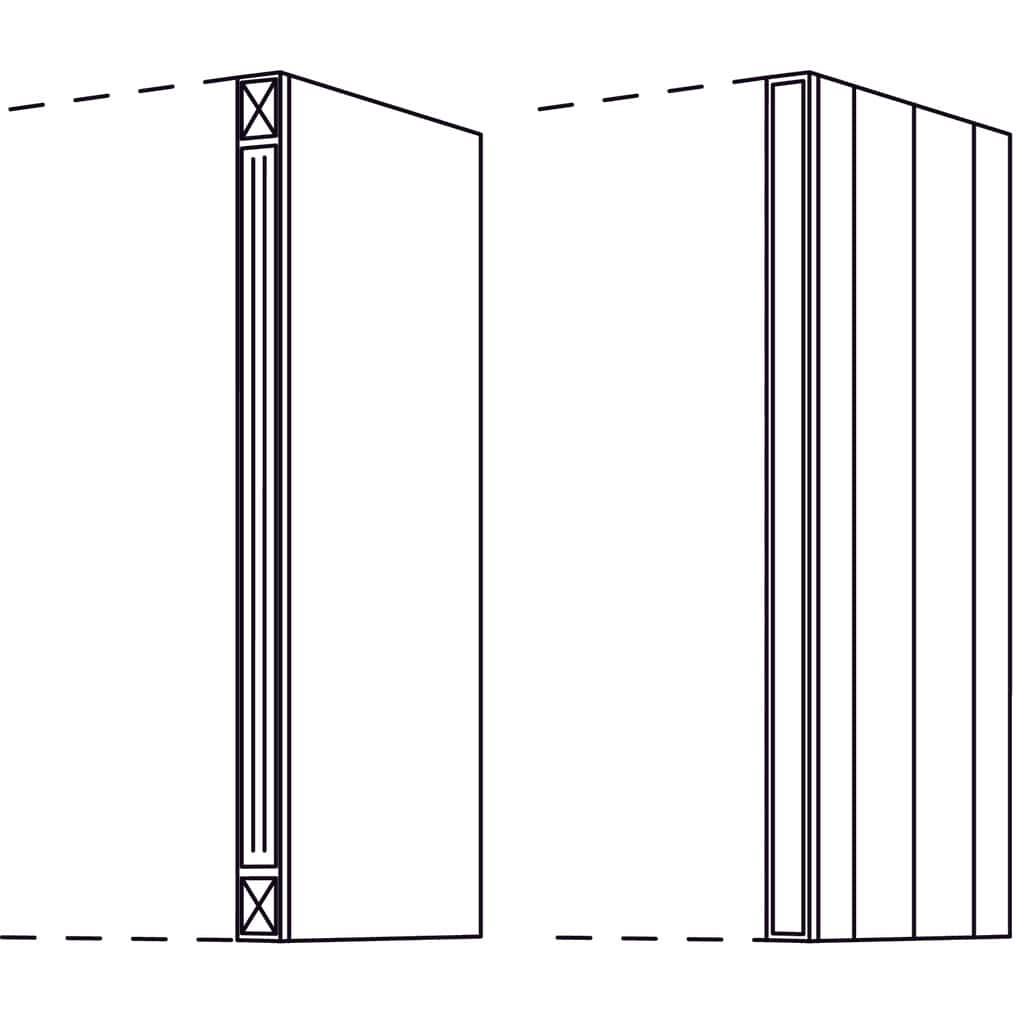 Wandschrank-Pilaster
für Wandschränke, Höhe 3