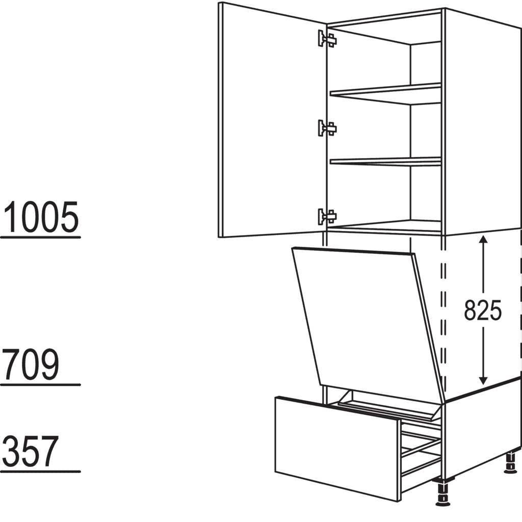Geräte-Umbau Geschirrspüler
geeignet für
Nischenhöhe: 825 mm /