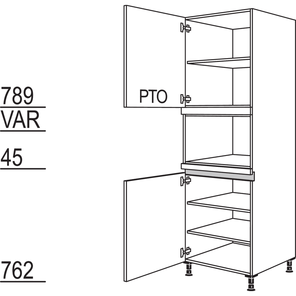 XL appliance conversion cabinet microwave