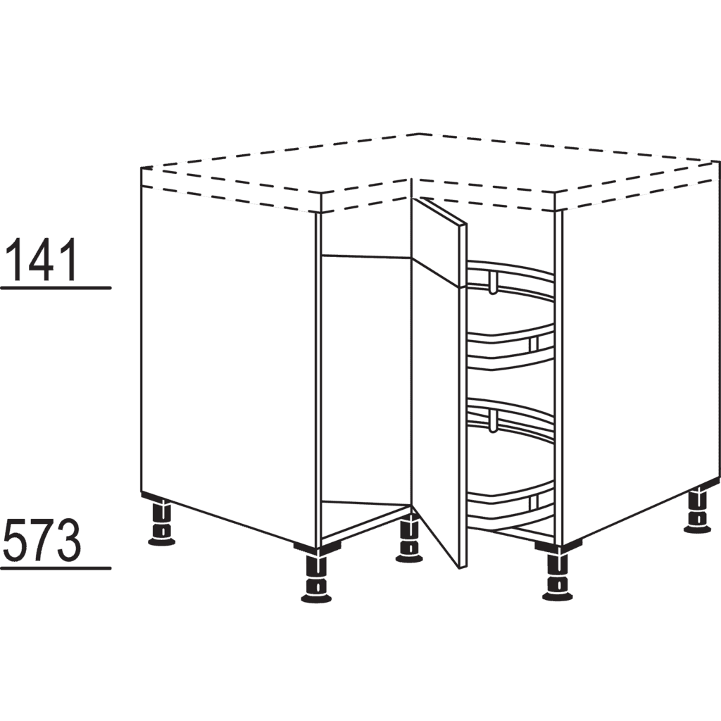 Carousel corner cabinet
