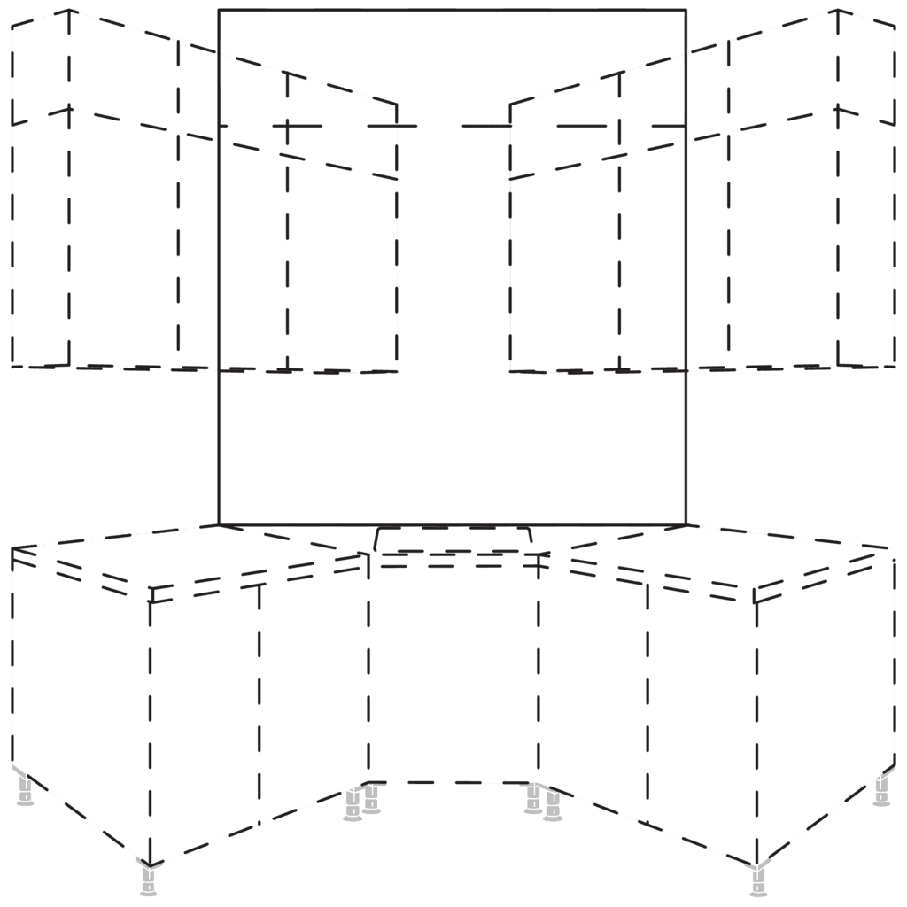 Nischenwandverkleidung für
135° Ecke