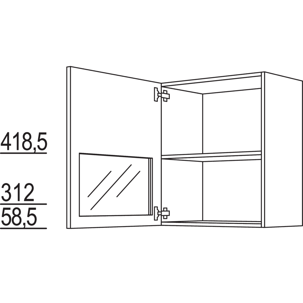 Wandschrank Ambia mit
Glasrahmentür