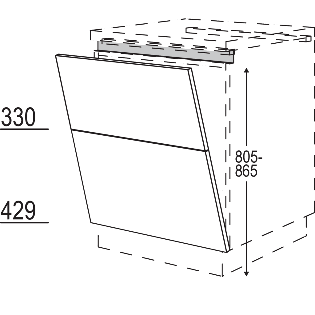 XL-Türfront in geteilter Optik
