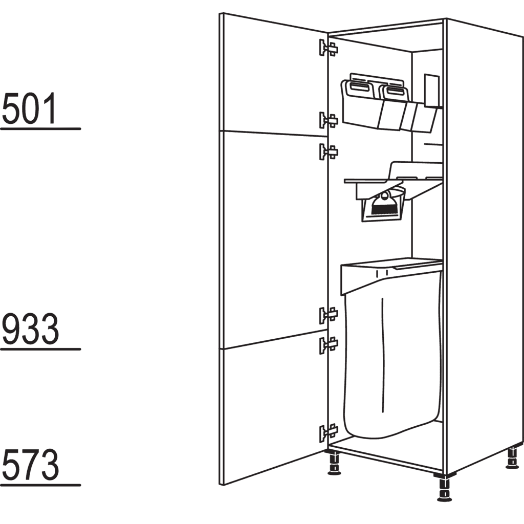Hochschrank mit
Ordnungssystem Laundry-Area