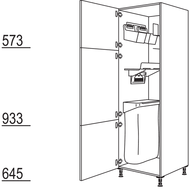 XL tall unit with
Laundry-Area organization system