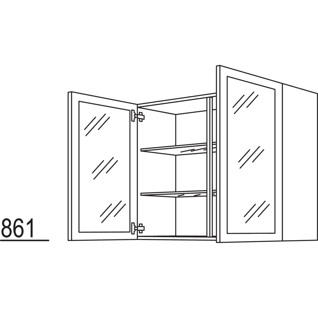 Wandschrank Glasrahmentür
