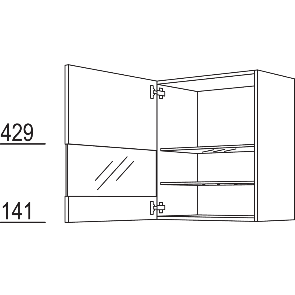 Wandschrank Segmentglastür