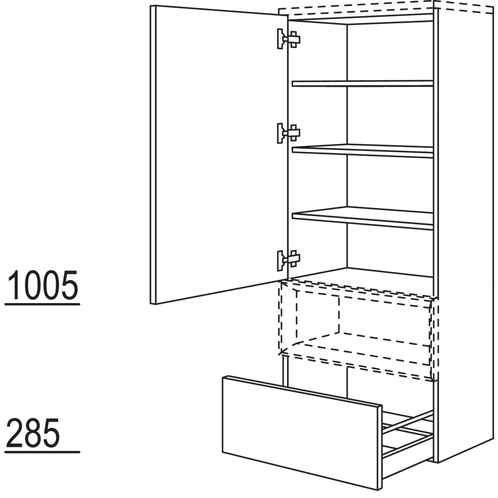 Midischrank für Regaleinsatz
Case