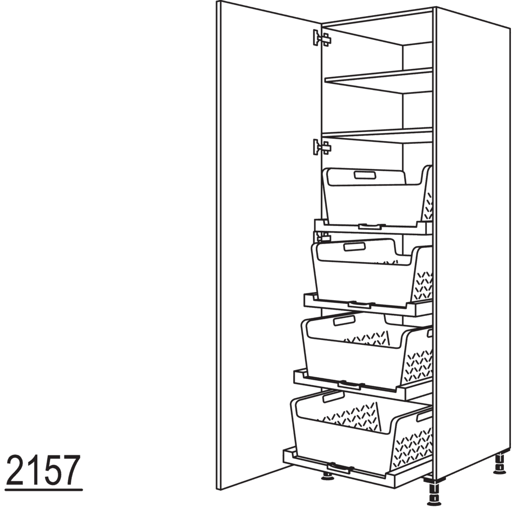 XL-Hochschrank mit
Wäschekorb-Tablar Laundry-Area