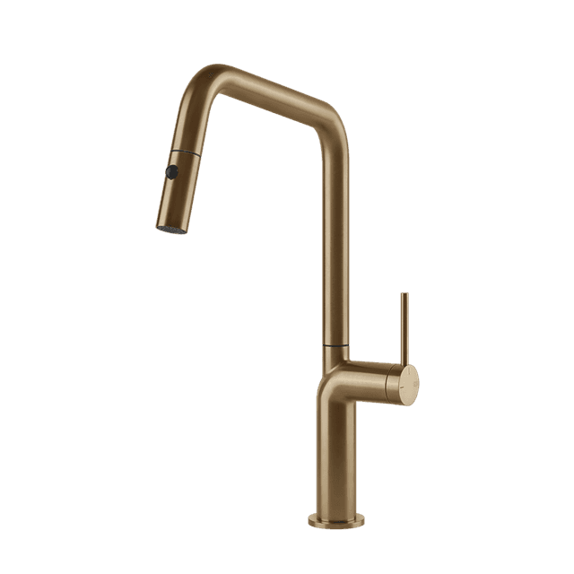 GESSI: High-pressure
single-lever mixer tap STILA
with spray, mixer tap,