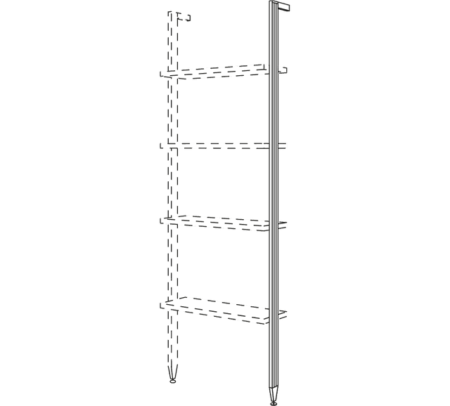 Regalsystem Stollen Regalsystem Stollen - Aluminiumstollen in Hochschrankhöhen