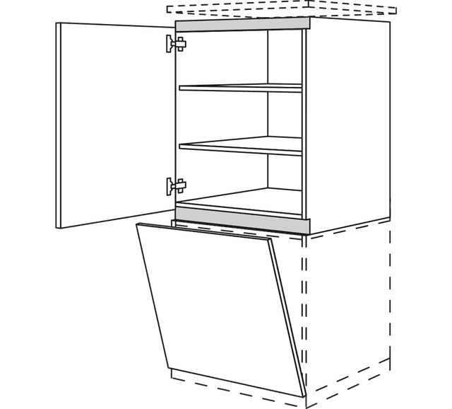 Nobilia Line N highboard appliance housing for dishwasher, washing machine and tumble dryer