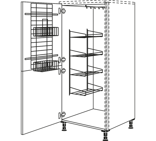 Nobilia Line N highboard laundry cabinet for brooms and appliances