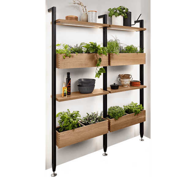 Nobilia Stollenregalsystem für Planungen in Küchen, Wohnzimmer und Hauswirtschaftsräumen
