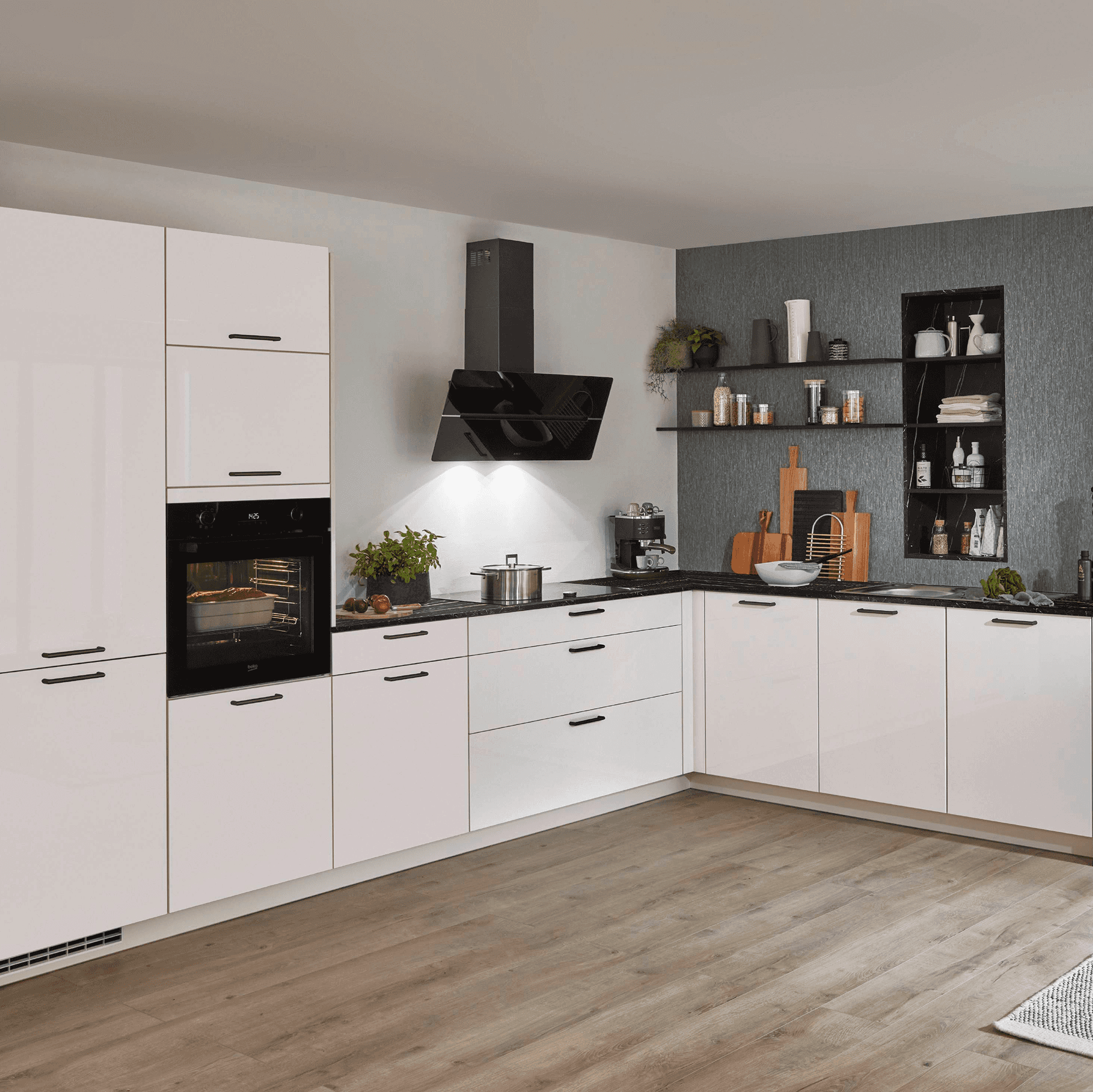 Nobilia Fronten Flash 452 Lacklaminat Magnolia Hochglanz
