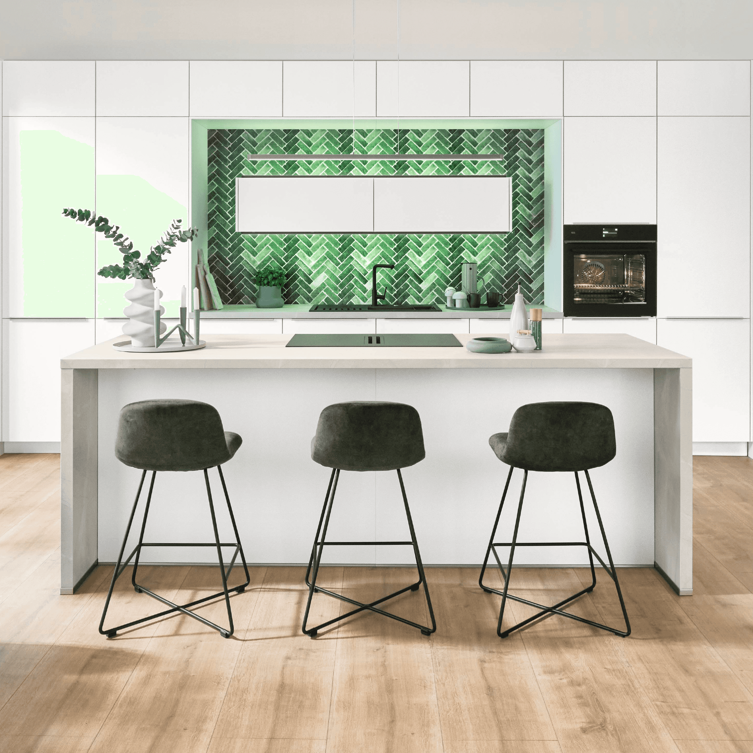Nobilia overhead cabinets with extra depth