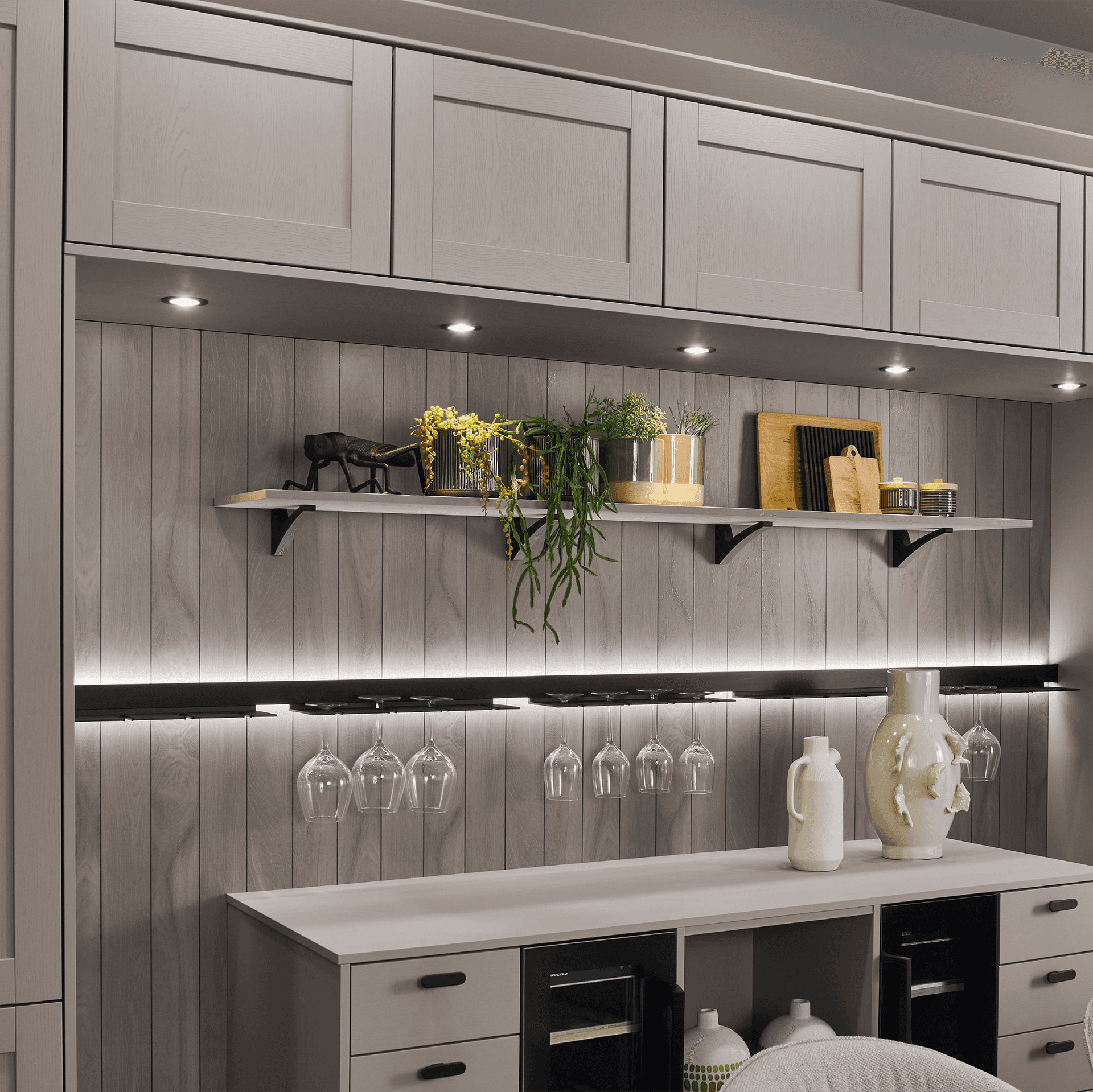 Surround with panel, cover shelf, pilaster for country style