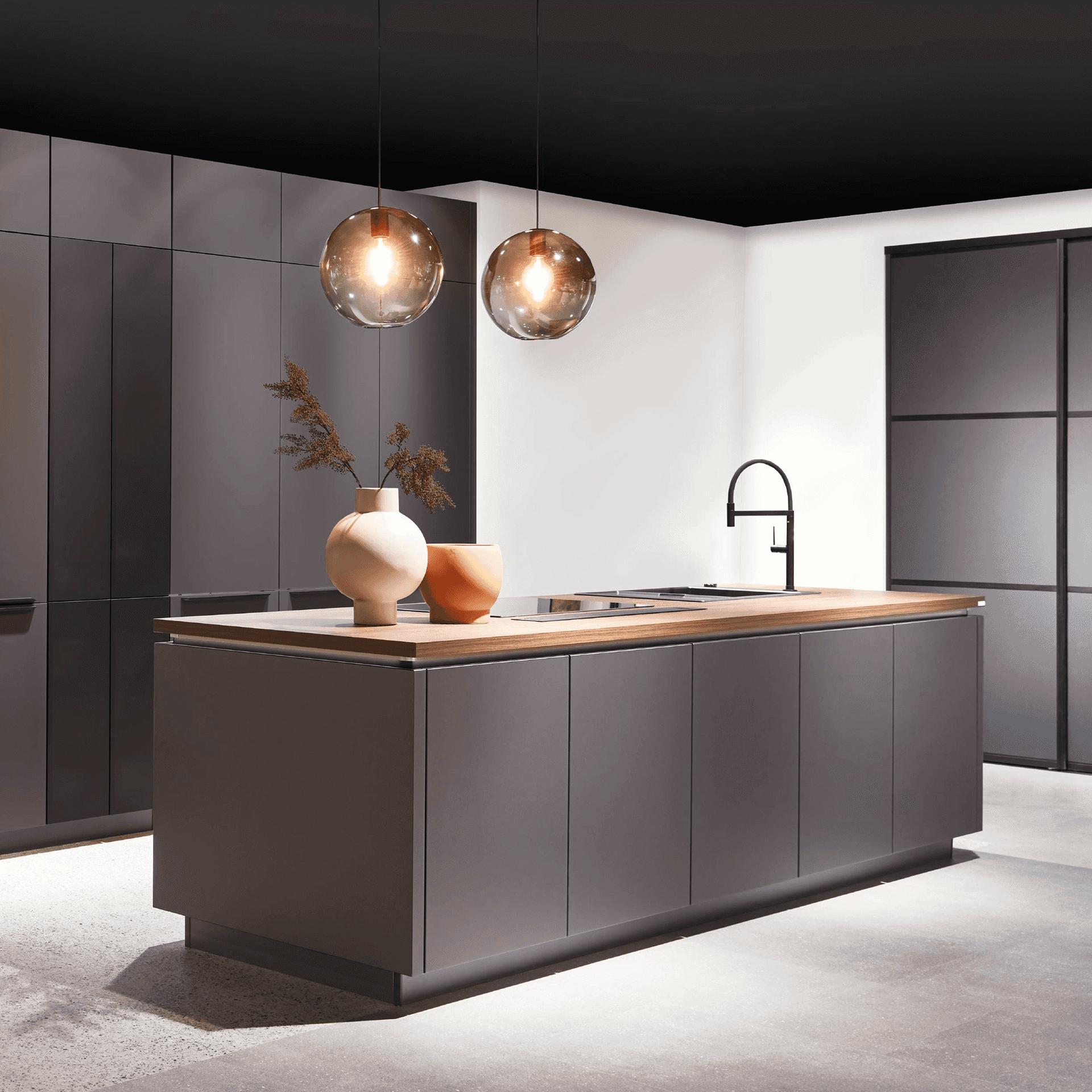Nobilia kitchen islands with back panel claddings