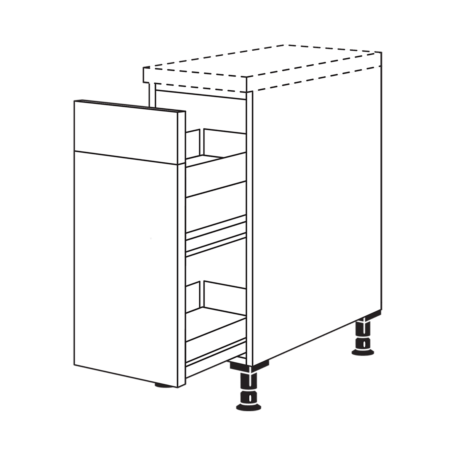 Nobilia Unterschrank mit Auszügen und Metallbox