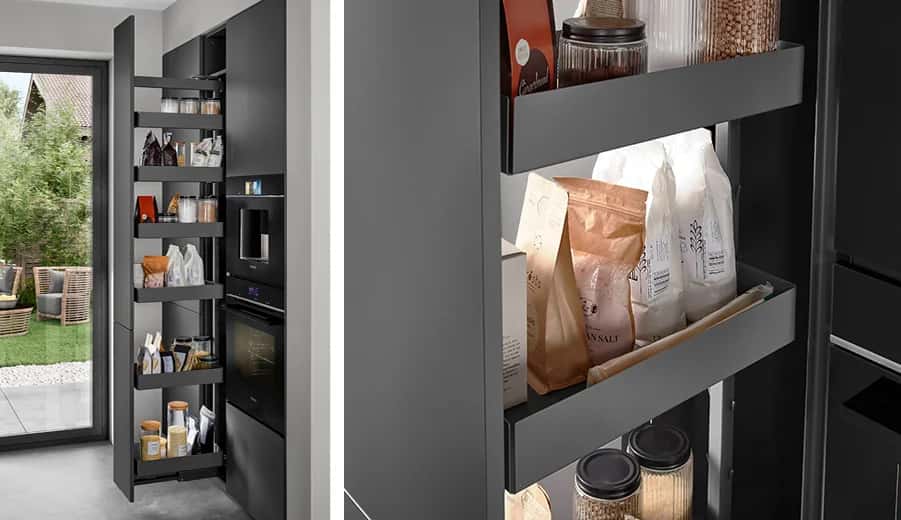 Nobilia Apothekerschrank geöffnet
