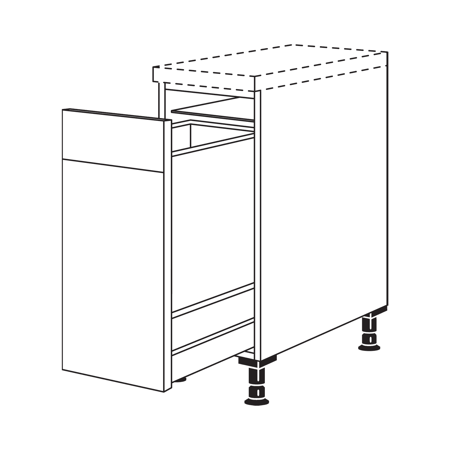 Nobilia  Auszugschrank mit Werstoffsammler in 30 cm Breite