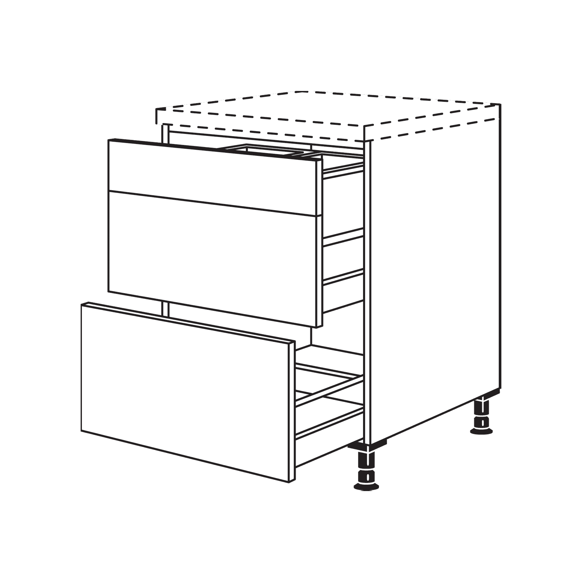 Nobilia XL-Auszugschrank für Mülltrennung mit 2 Auszügen