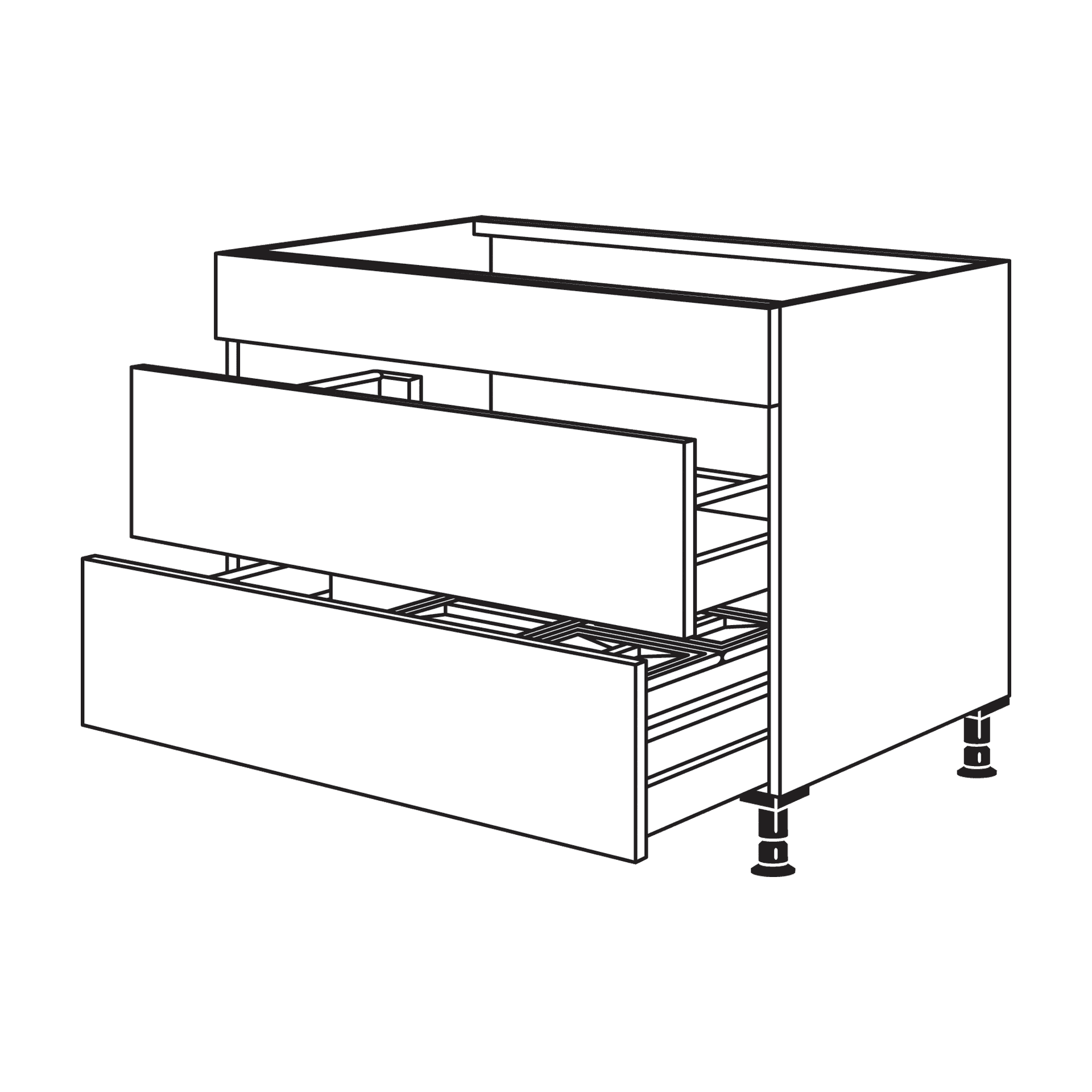 Nobilia Spülen-Auszugschrank mit 2 Auszügen Flex 21