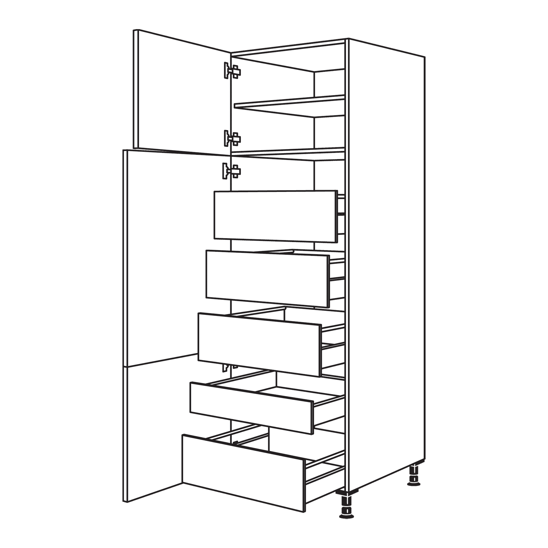 Nobilia Hochschrank mit Innenschubkasten & Innenauszug
