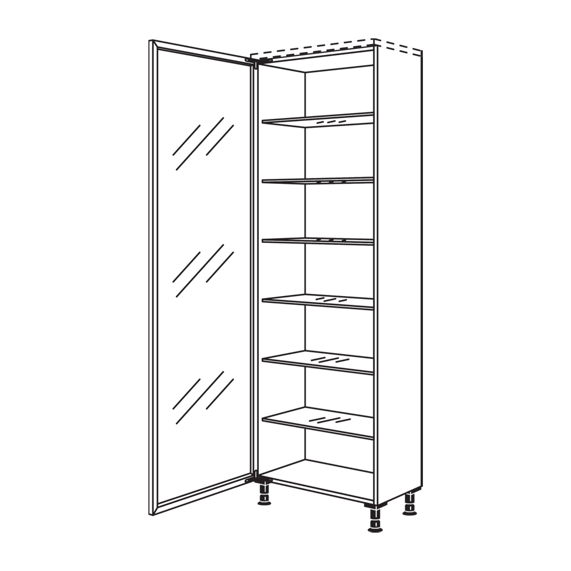 Nobilia Hochschrank mit Glasfront AIR Skizze
