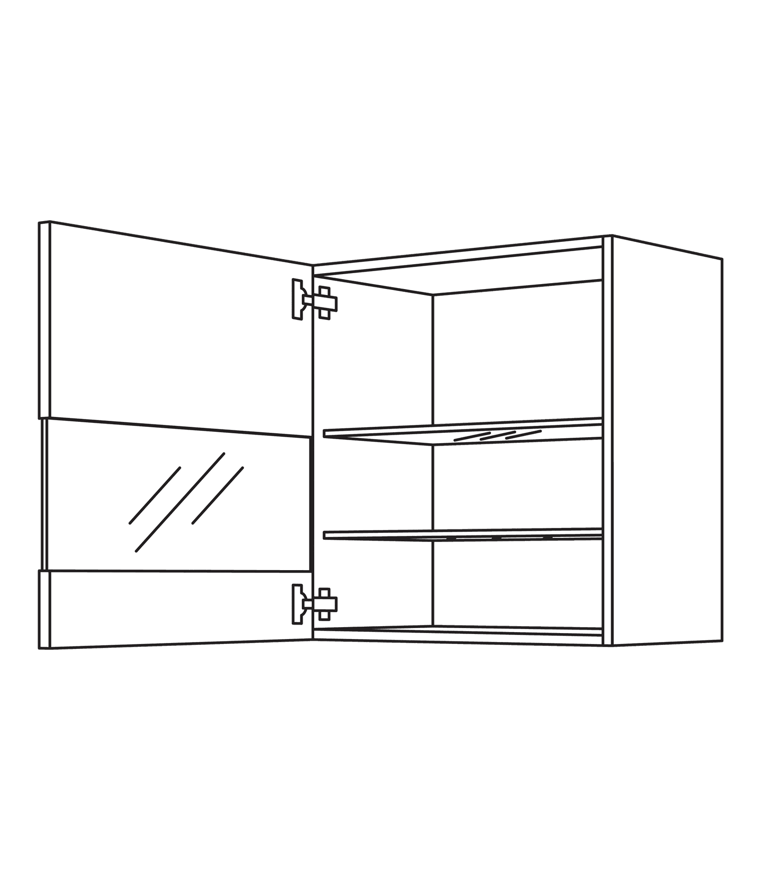 Nobilia Hängeschrank mit Segmentglastür