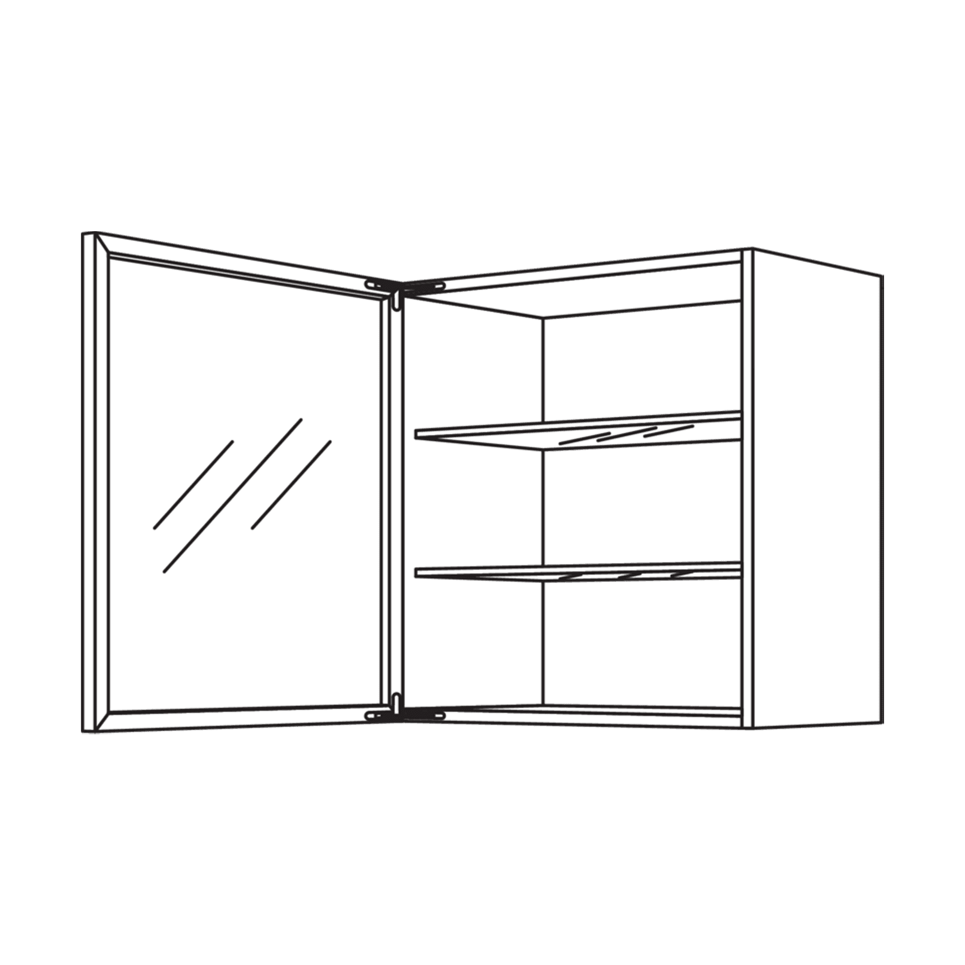 Nobilia Glas-Wandschrank Air - Skizze